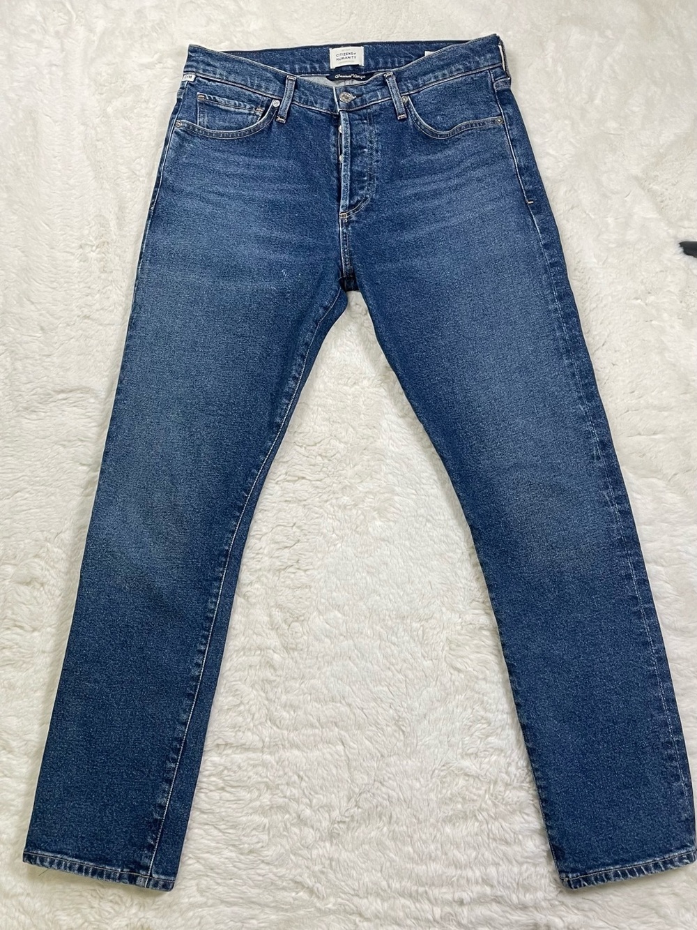 Citizens Of Humanity Slim Straight Jeans in Dark Blue